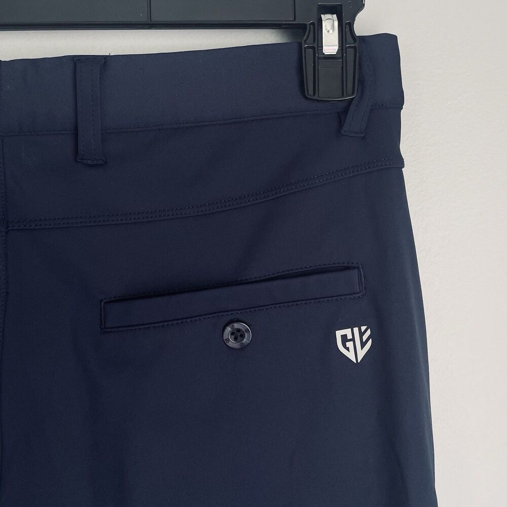 Graham Luxe Golf Shorts Men's Size 32 Navy Blue Grip Waist Performance 9" inseam